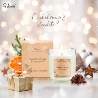 Świeca zapachowa nuvia® – Candied Orange & Chocolate – 100% sojowa, aromat kandyzowanej pomarańczy i czekolady